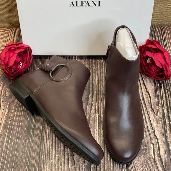 Alfani Avvia Brown Step 'N Flex Booties - Picture 1 of 8